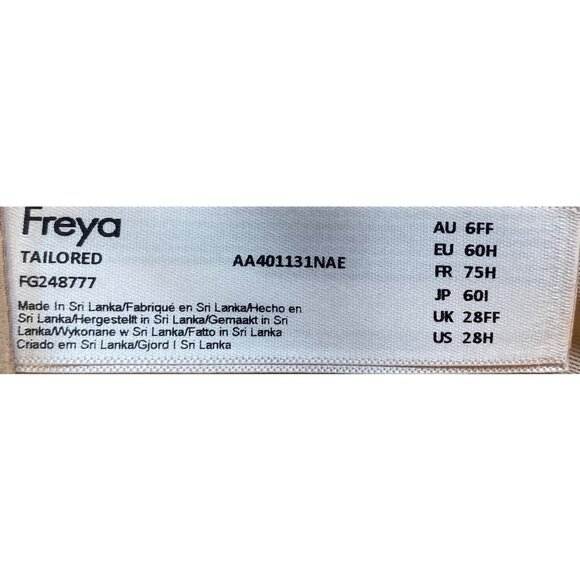 NEW Freya Women’s Tailored Underwire Molded Plunge T-Shirt Bra 28H Natural Beige - Picture 3 of 3